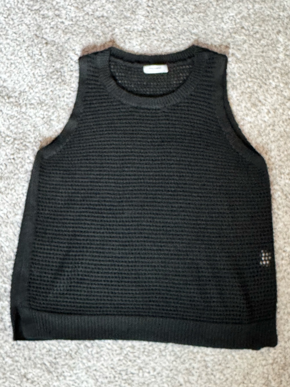 zeagoo Black Crochet Sleeveless Knit Top